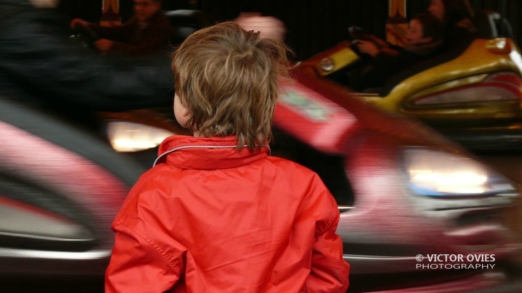 Child at the bumper cars